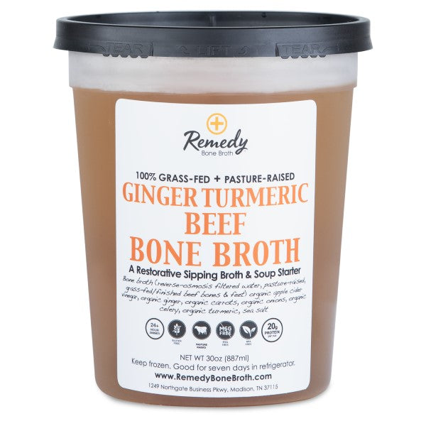 Ginger and Turmeric Beef Bone Broth RemedyBoneBroth